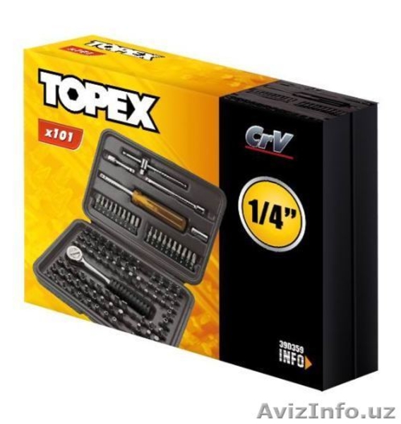 Набор насадок и принадлежностей, и сменных наконечников  101шт, Topex 39D359 - Изображение #3, Объявление #1319451